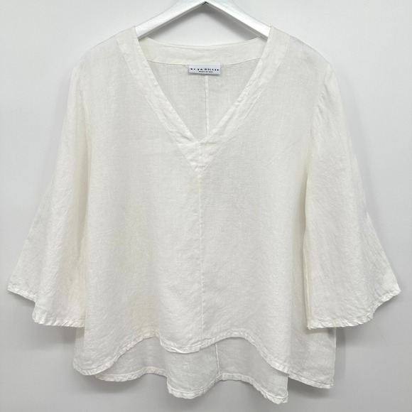 Bryn Walker Top Shirt Size Small Minimalist 100% Linen Quiet Luxury Coastal USA - Picture 1 of 12